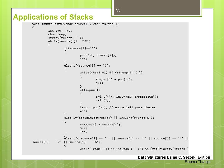 55 Applications of Stacks Data Structures Using C, Second Edition Reema Thareja 55 Applications of Stacks Data Structures Using C, Second Edition Reema Thareja