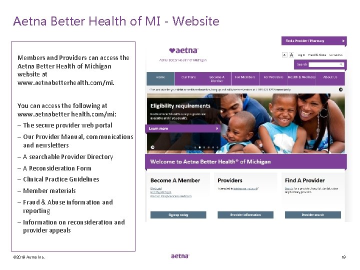 Aetna Better Health of MI - Website Members and Providers can access the Aetna