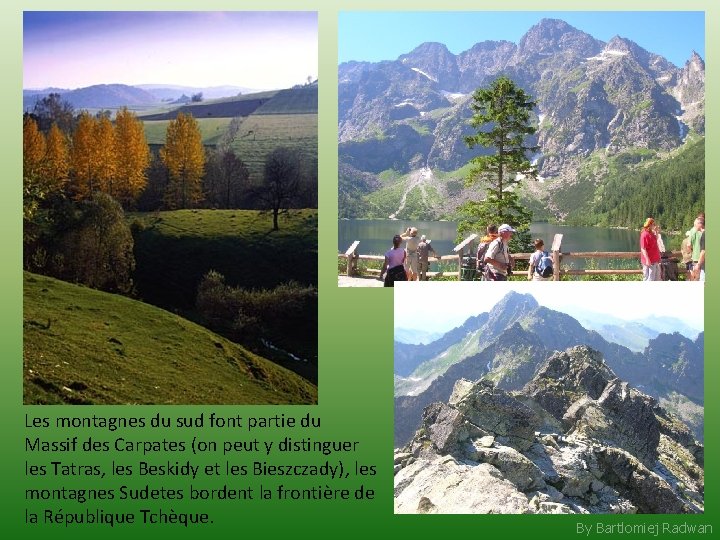 Les montagnes du sud font partie du Massif des Carpates (on peut y distinguer