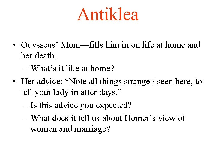 The Odyssey Book XI Discussion Elpenor Whats his