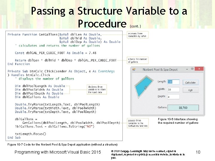 Passing a Structure Variable to a Procedure (cont. ) Figure 10 -6 Interface showing Passing a Structure Variable to a Procedure (cont. ) Figure 10 -6 Interface showing