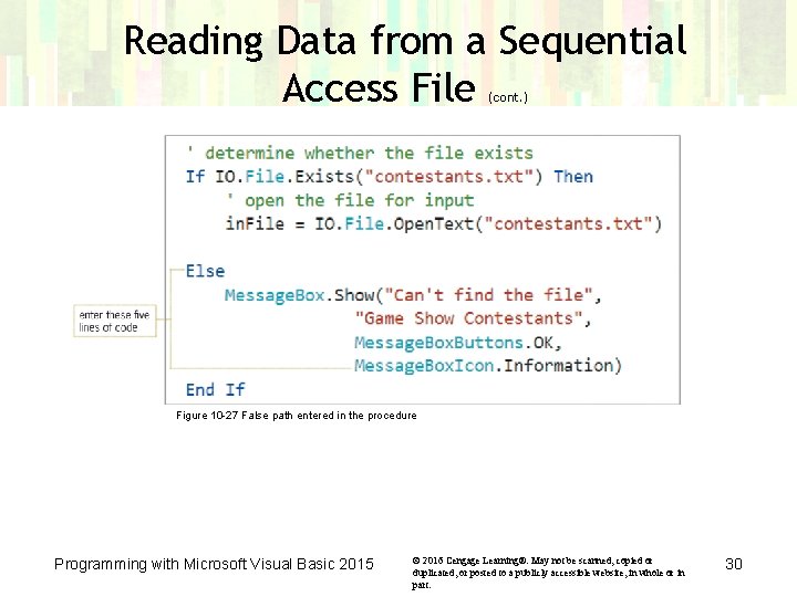 Reading Data from a Sequential Access File (cont. ) Figure 10 -27 False path Reading Data from a Sequential Access File (cont. ) Figure 10 -27 False path