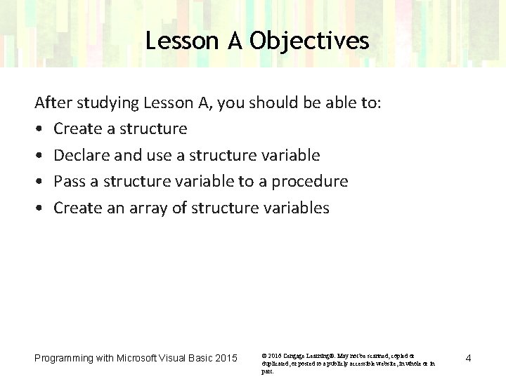 Lesson A Objectives After studying Lesson A, you should be able to: • Create Lesson A Objectives After studying Lesson A, you should be able to: • Create