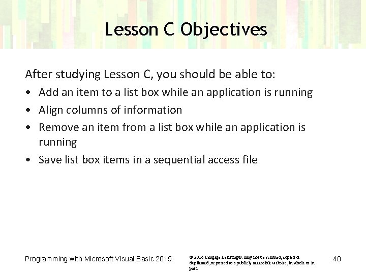 Lesson C Objectives After studying Lesson C, you should be able to: • Add Lesson C Objectives After studying Lesson C, you should be able to: • Add