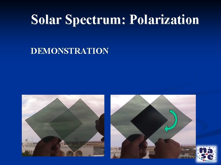 Solar Spectrum: Polarization DEMONSTRATION 