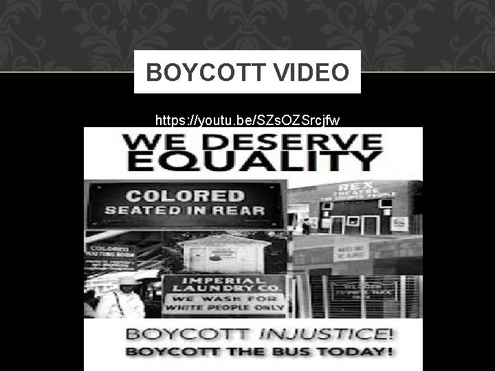 BOYCOTT VIDEO https: //youtu. be/SZs. OZSrcjfw 