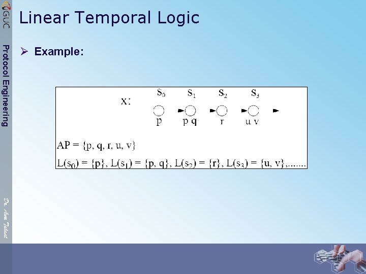 Linear Temporal Logic Protocol Engineering Ø Example: Dr. Amr Talaat 