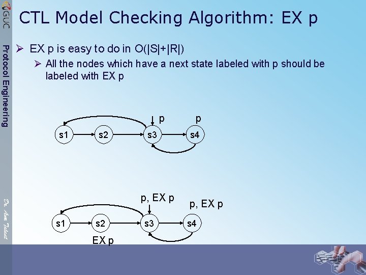 CTL Model Checking Algorithm: EX p Protocol Engineering Ø EX p is easy to