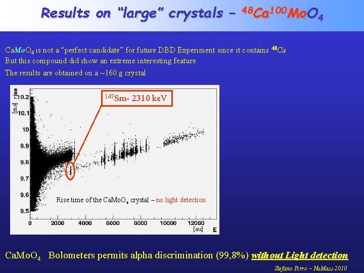 Results on “large” crystals – 48 Ca 100 Mo. O 4 Ca. Mo. O