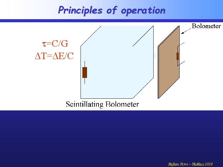 Principles of operation =C/G T= E/C Stefano Pirro – Nu. Mass 2010 