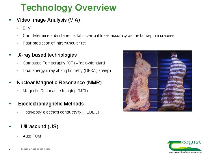 Technology Overview § § § Video Image Analysis (VIA) • E+V • Can determine