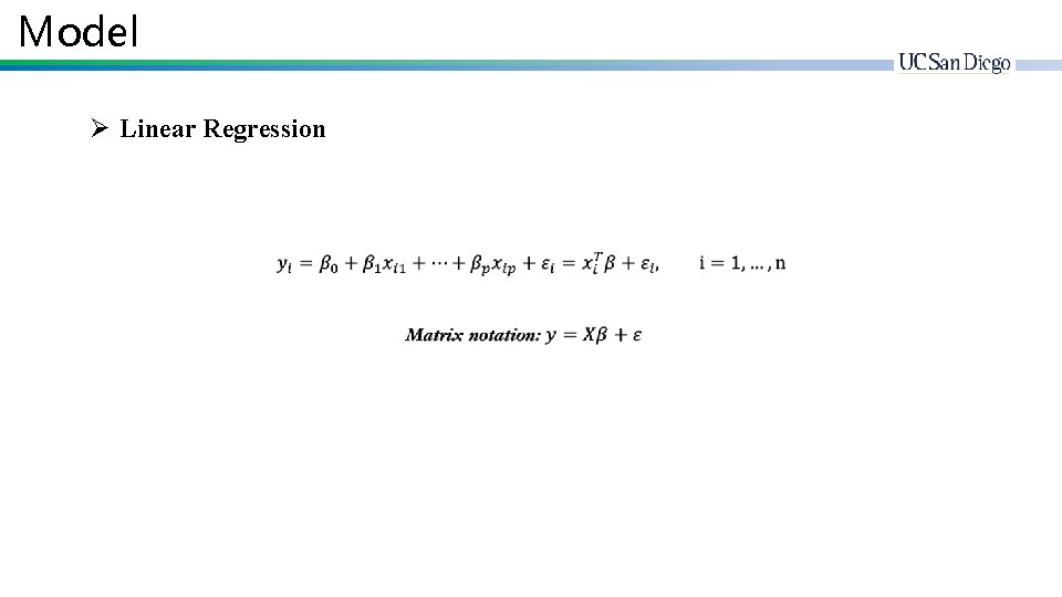 Model Ø Linear Regression 