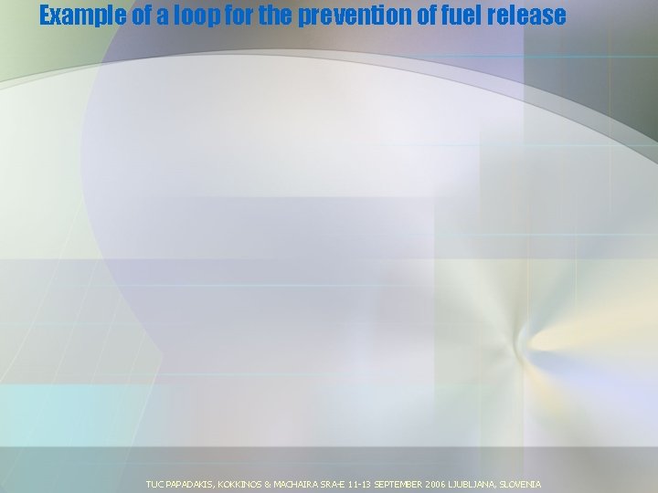 Example of a loop for the prevention of fuel release TUC PAPADAKIS, KOKKINOS &