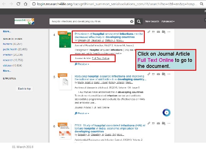 Click on Journal Article Full Text Online to go to the document. 01 March