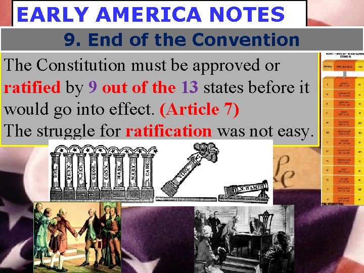 EARLY AMERICA NOTES 9. End of the Convention The Constitution must be approved or