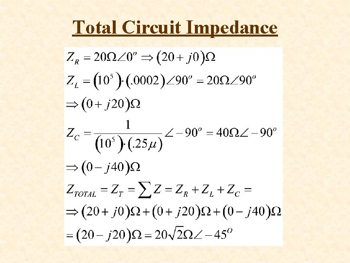 Total Circuit Impedance 