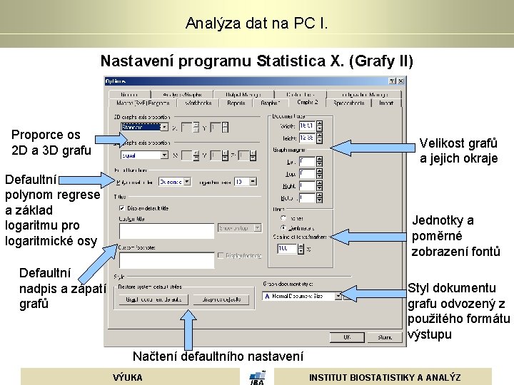 Analýza dat na PC I. Nastavení programu Statistica X. (Grafy II) Proporce os 2