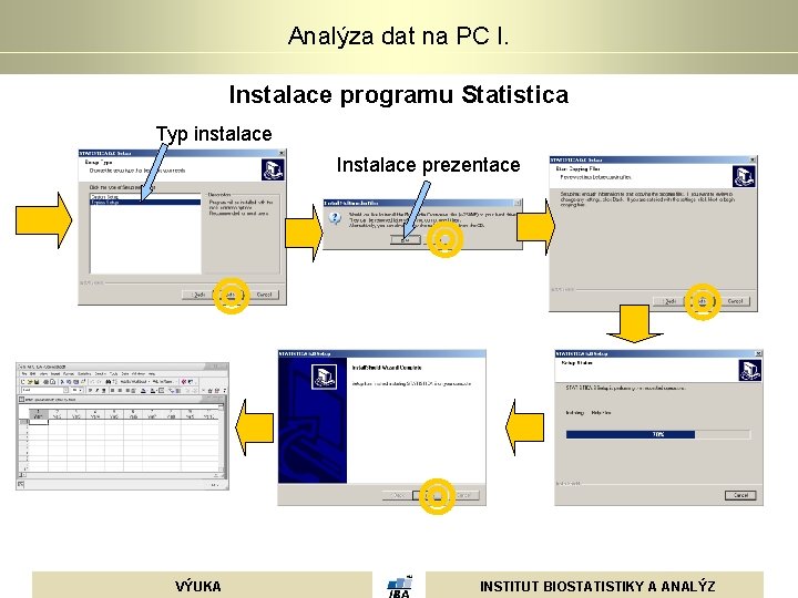 Analýza dat na PC I. Instalace programu Statistica Typ instalace Instalace prezentace VÝUKA INSTITUT