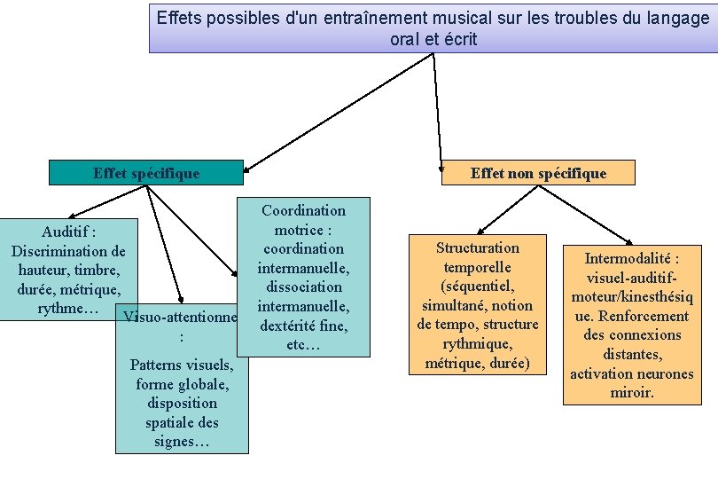 Effets possibles d'un entraînement musical sur les troubles du langage oral et écrit Effet