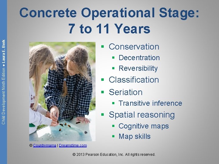 Child Development Ninth Edition ● Laura E. Berk Concrete Operational Stage: 7 to 11
