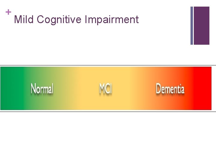 + Mild Cognitive Impairment 