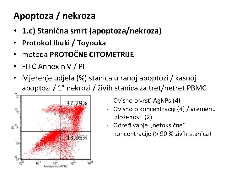 Apoptoza / nekroza • 1. c) Stanična smrt (apoptoza/nekroza) • • Protokol Ibuki /