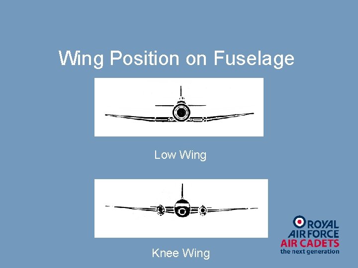 Wing Position on Fuselage Low Wing Knee Wing 