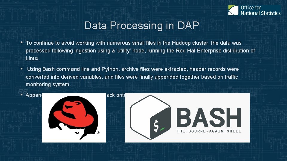 Data Processing in DAP • To continue to avoid working with numerous small files