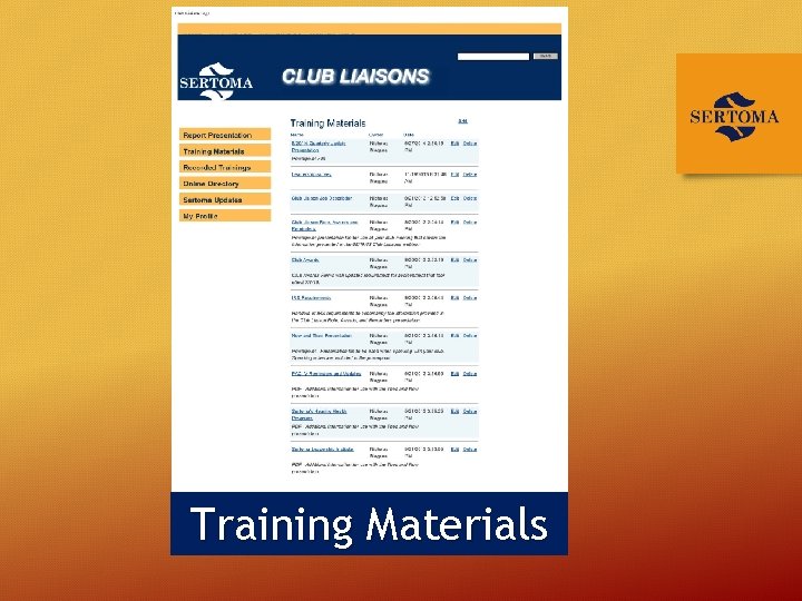 Training Materials 
