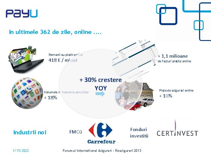 In ultimele 362 de zile, online. . + 1, 1 milioane Romanii au platit