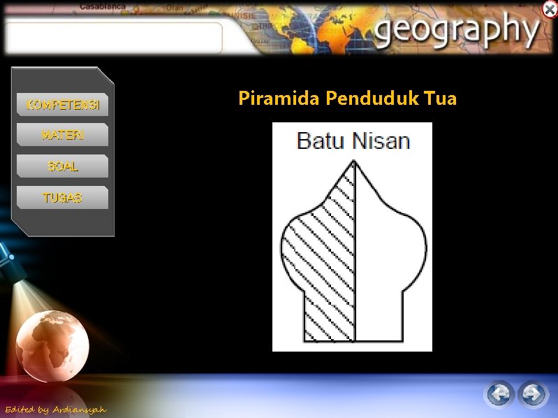 KOMPETENSI MATERI SOAL TUGAS Edited by Ardiansyah Piramida Penduduk Tua KOMPETENSI MATERI SOAL TUGAS Edited by Ardiansyah Piramida Penduduk Tua