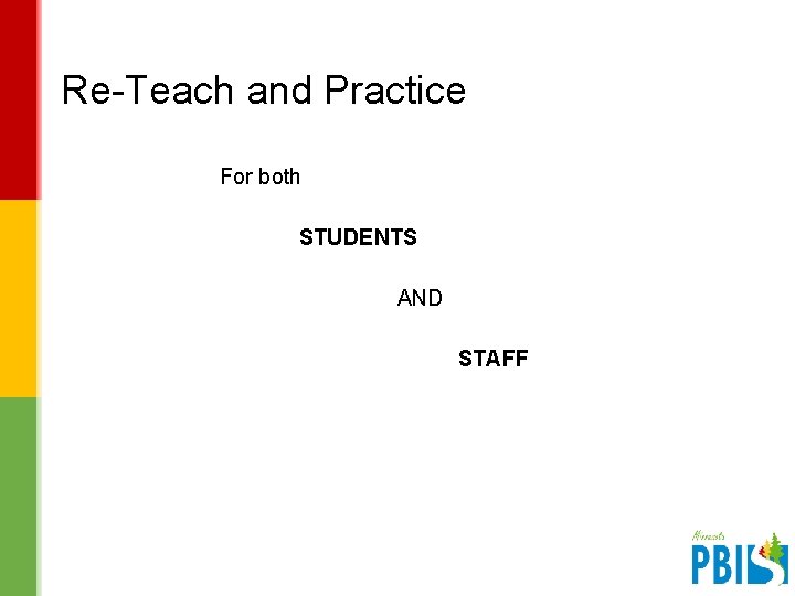 Re-Teach and Practice For both STUDENTS AND STAFF V 2. 1 