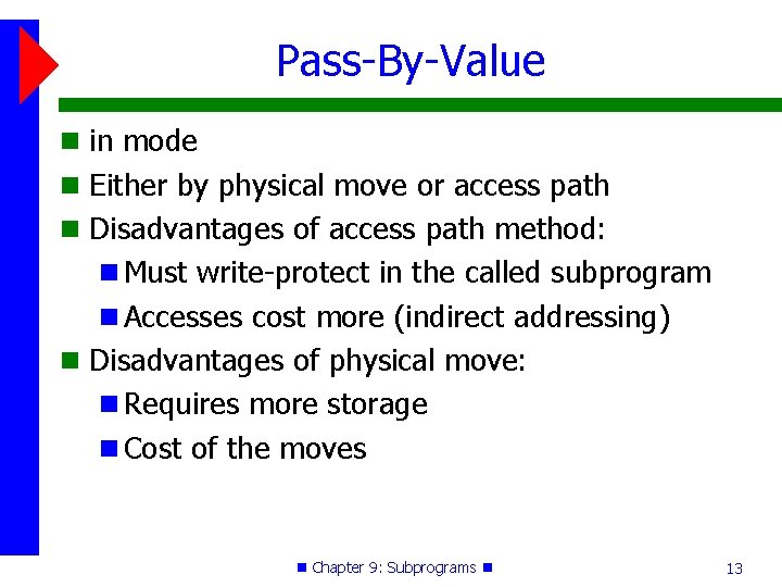 Pass-By-Value in mode Either by physical move or access path Disadvantages of access path Pass-By-Value in mode Either by physical move or access path Disadvantages of access path
