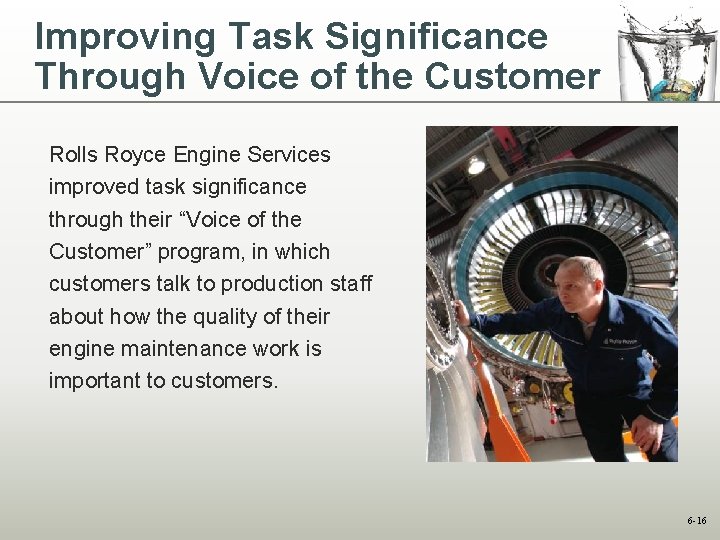 Improving Task Significance Through Voice of the Customer Rolls Royce Engine Services improved task