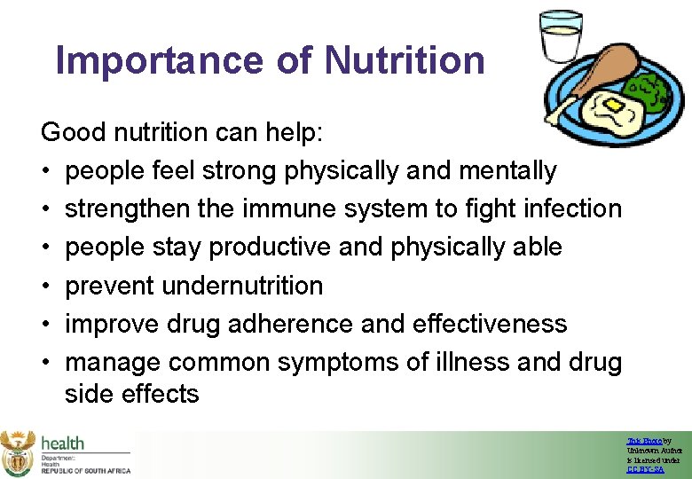 Importance of Nutrition Good nutrition can help: • people feel strong physically and mentally