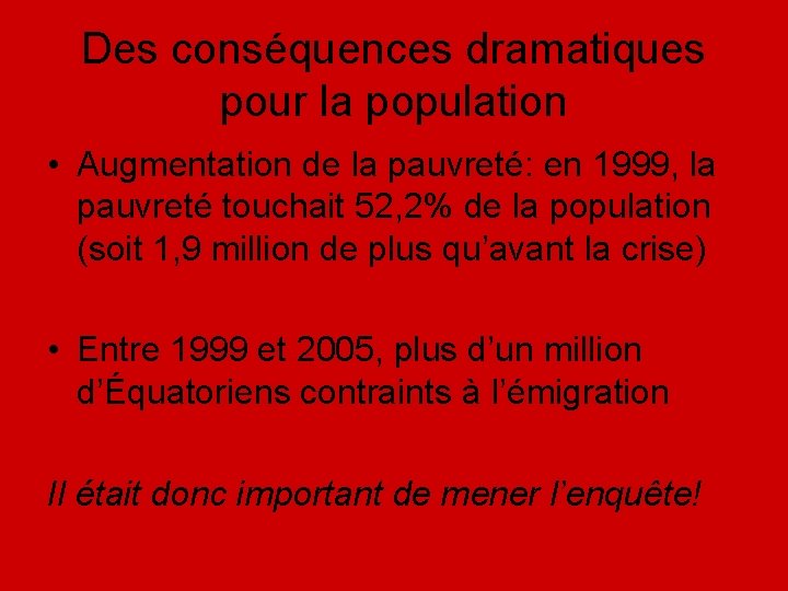 La crise bancaire en quateur en 1998 1999