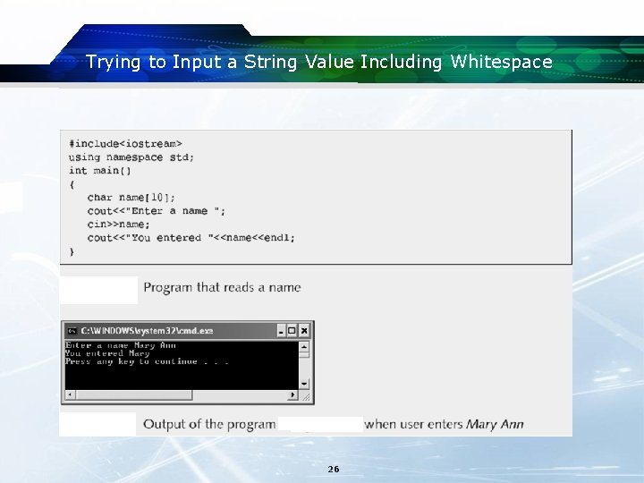 Trying to Input a String Value Including Whitespace 26 