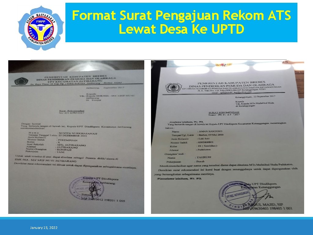 Format Surat Pengajuan Rekom ATS Lewat Desa Ke UPTD January 15, 2022 