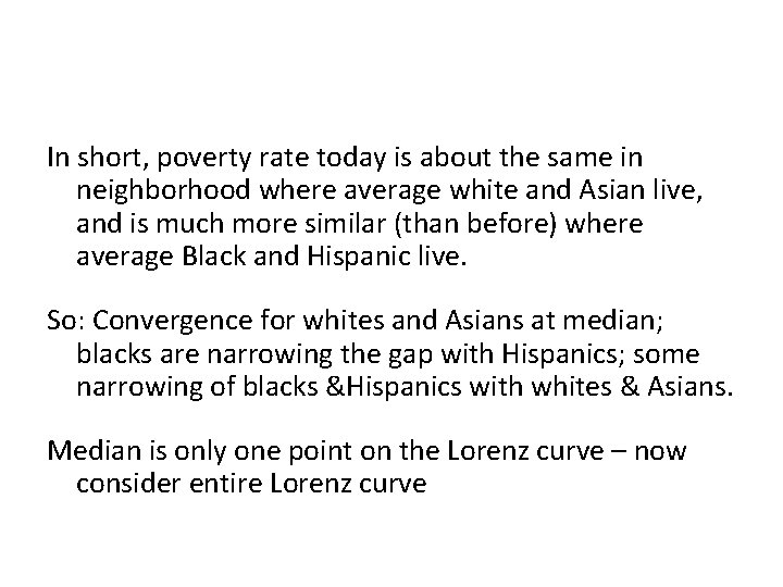 In short, poverty rate today is about the same in neighborhood where average white