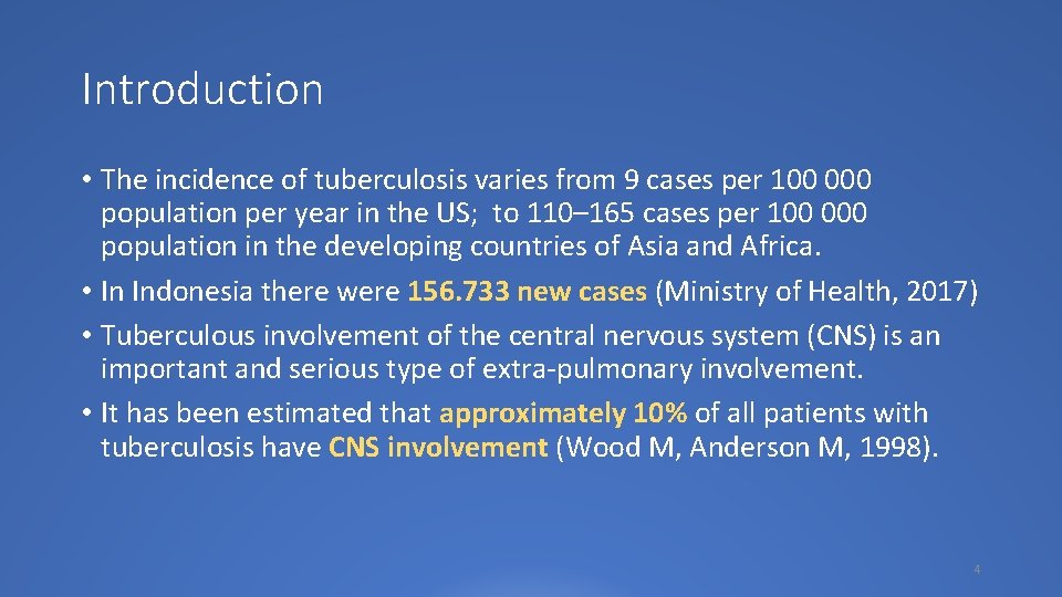 Introduction • The incidence of tuberculosis varies from 9 cases per 100 000 population