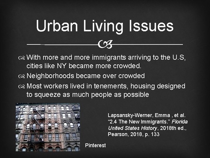 Urban Living Issues With more and more immigrants arriving to the U. S, cities