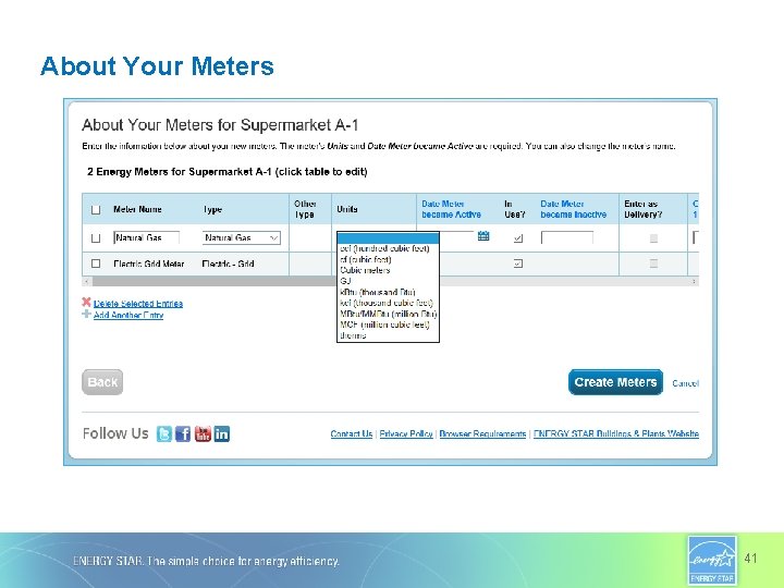 About Your Meters 41 