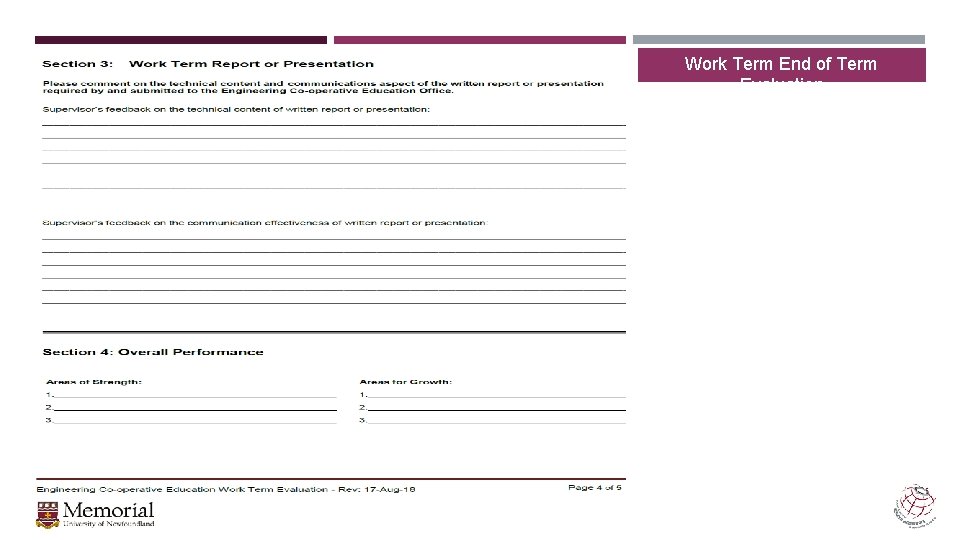 Work Term End of Term Evaluation 