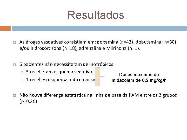 Resultados As drogas vasoativas consistiam em: dopamina (n=43), dobutamina (n=30) e/ou hidrocortisona (n=18), adrenalina