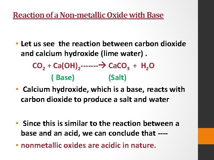 Reaction of Oxides with Acids and Bases Reaction
