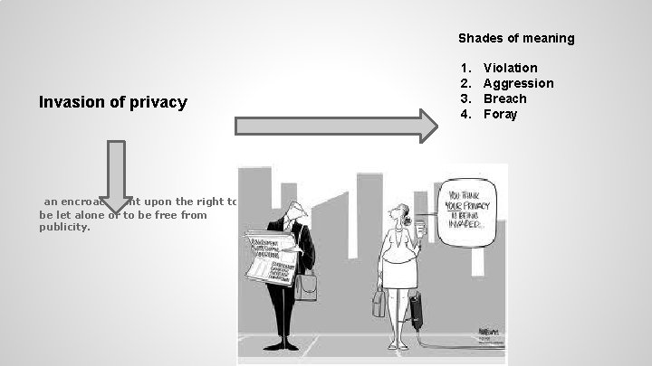 Shades of meaning Invasion of privacy an encroachment upon the right to be let
