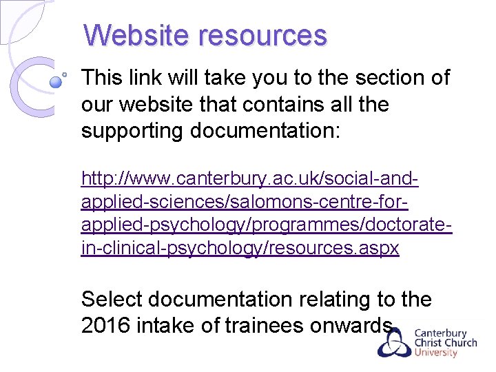 Website resources This link will take you to the section of our website that