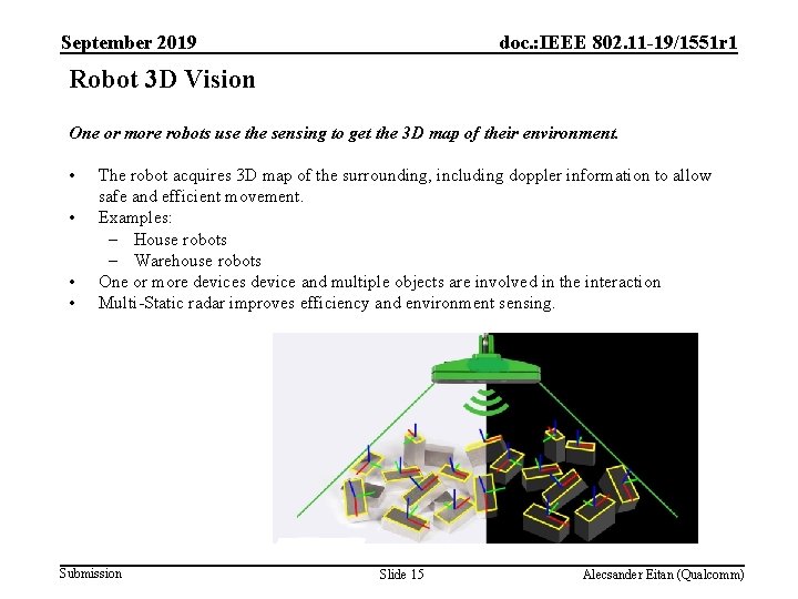 September 2019 doc. : IEEE 802. 11 -19/1551 r 1 Robot 3 D Vision