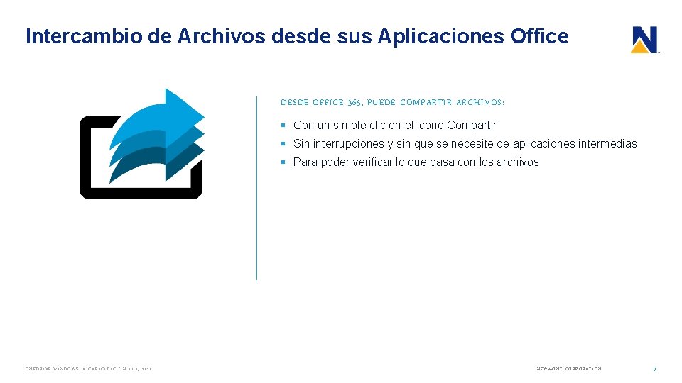 Intercambio de Archivos desde sus Aplicaciones Office DESDE OFFICE 365, PUEDE COMPARTIR ARCHIVOS: §