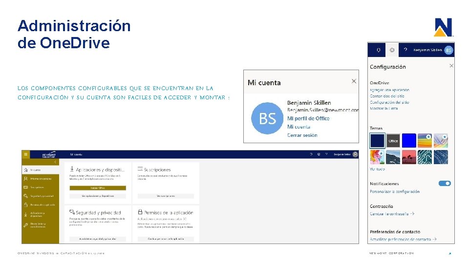 Administración de One. Drive LOS COMPONENTES CONFIGURABLES QUE SE ENCUENTRAN EN LA CONFIGURACIÓN Y